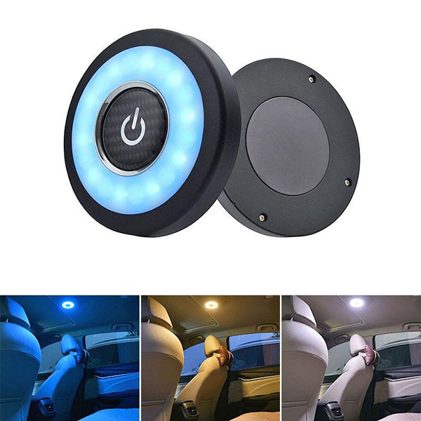Đèn led dán trần xe ô tô, phòng ngủ có thể đổi 3 màu đế nam châm tiện lợi