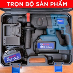 Máy khoan bê tông dùng pin BOSCH 118V cầm tay tiện lợi