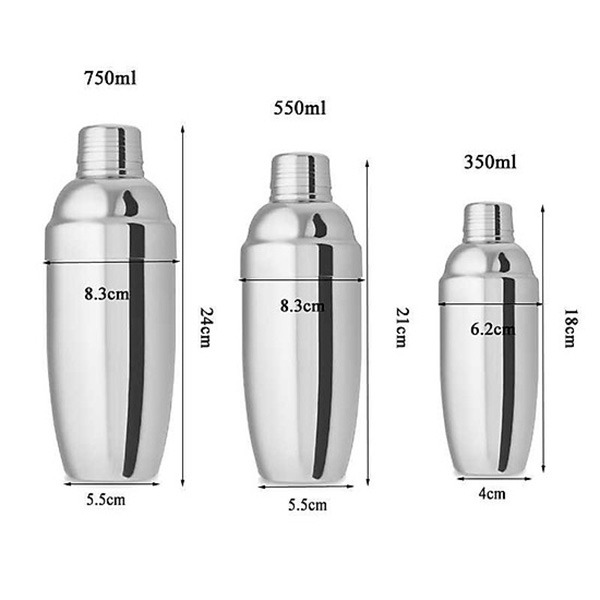 Bình lắc shaker pha chế đồ uống chất liệu Inox T138, 350ML